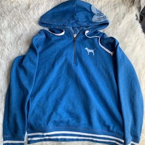 Victoria’s Secret Pink- Blue and white hoodie